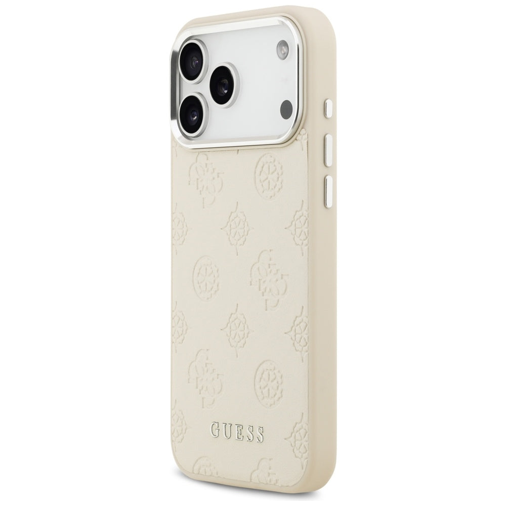 Futrola MagSafe za Apple iPhone 17 Pro Max, Guess, Peony Hot Stamp Script, Bež