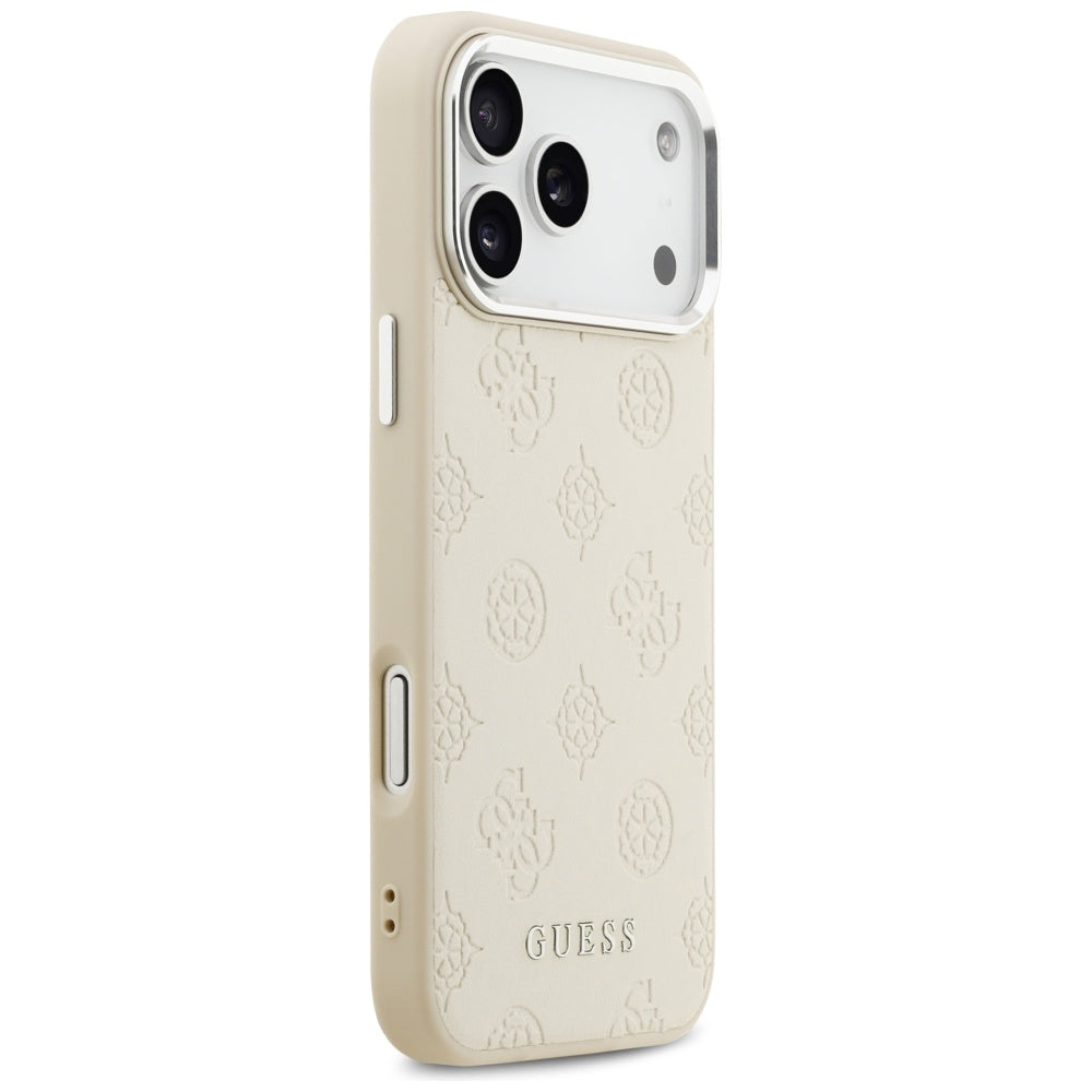 Futrola MagSafe za Apple iPhone 17 Pro Max, Guess, Peony Hot Stamp Script, Bež