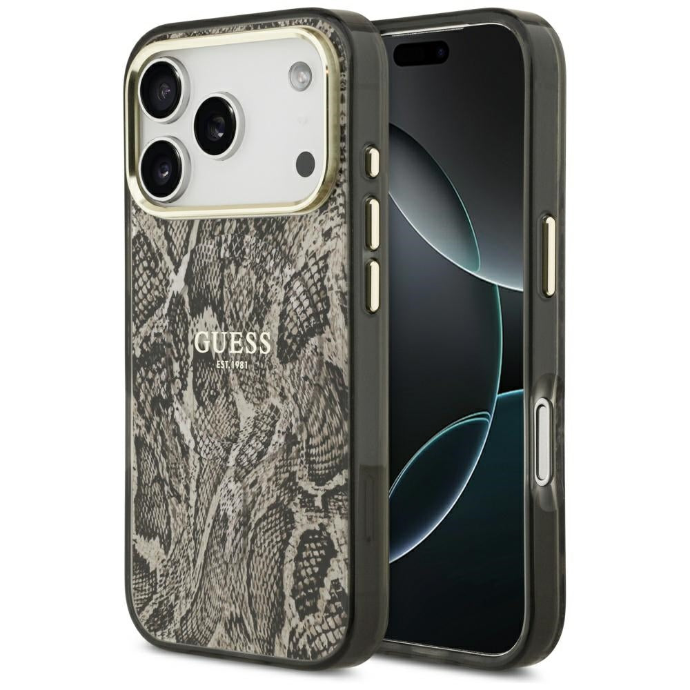 Husa MagSafe za Apple iPhone 17 Pro Max, Guess, Python Pattern, Braon