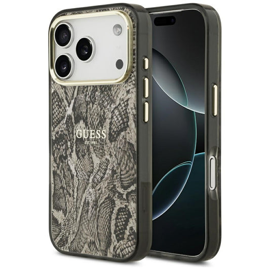 Husa MagSafe za Apple iPhone 17 Pro Max, Guess, Python Pattern, Braon