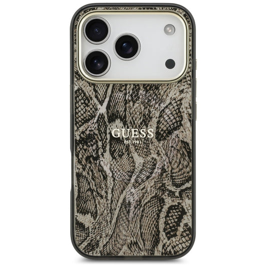Husa MagSafe za Apple iPhone 17 Pro Max, Guess, Python Pattern, Braon