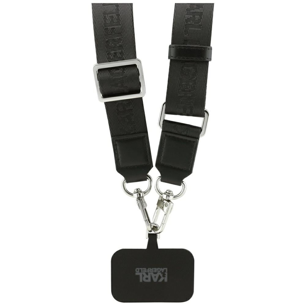 Futrola MagSafe za Apple iPhone 17 Pro Max, Karl Lagerfeld, Big Strap Choupette Metal Logo, Crna