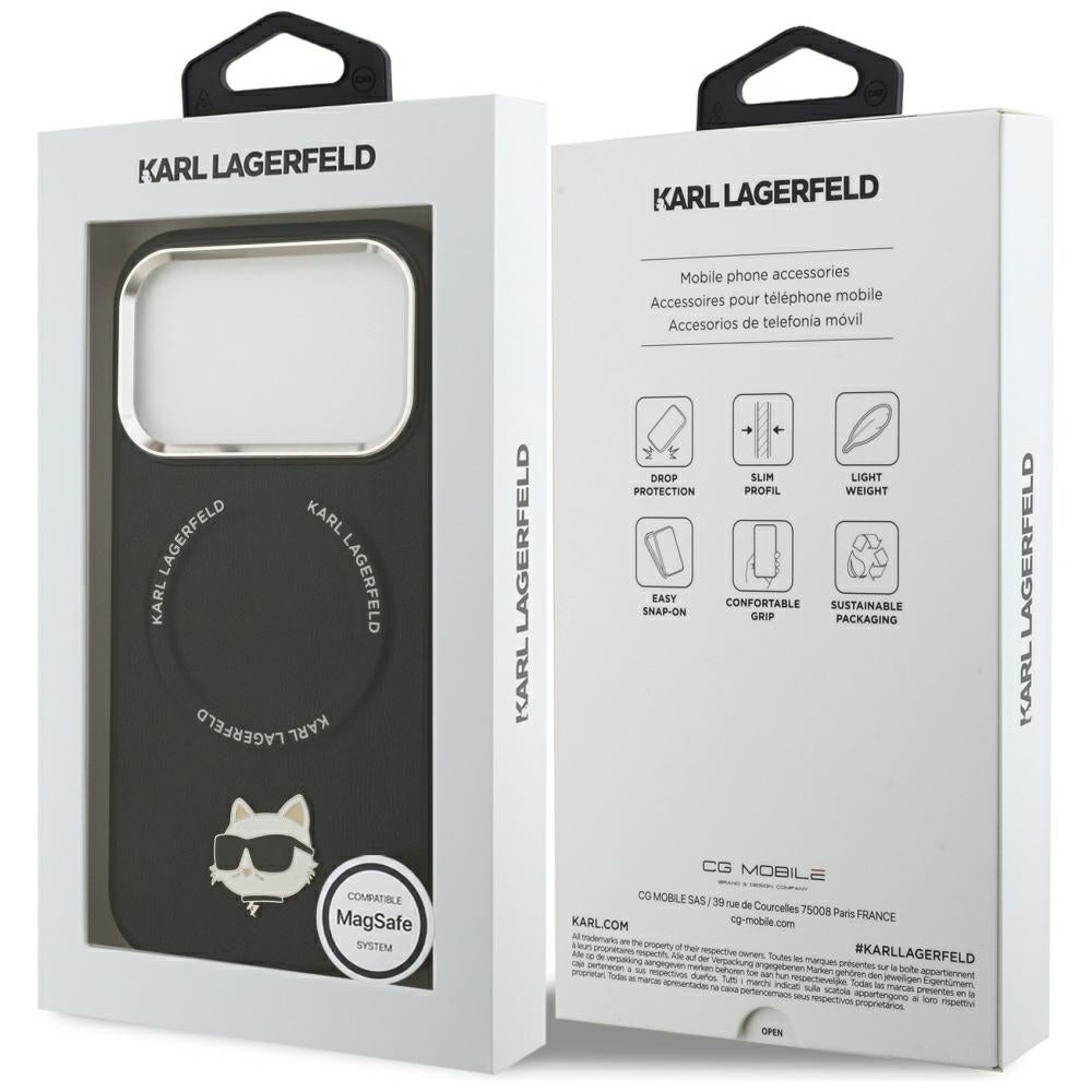 Futrola MagSafe za Apple iPhone 17 Pro Max, Karl Lagerfeld, Choupette Pin, Crna