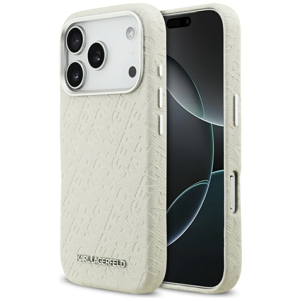 Futrola MagSafe za Apple iPhone 17 Pro Max, Karl Lagerfeld, FW Stamped Karl, Bež