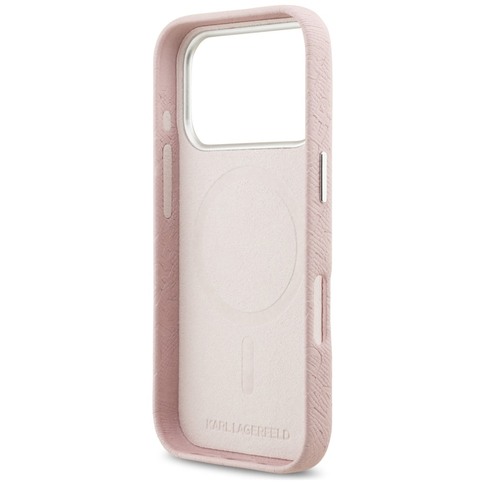Futrola MagSafe za Apple iPhone 17 Pro Max, Karl Lagerfeld, FW Stamped Karl, Roze
