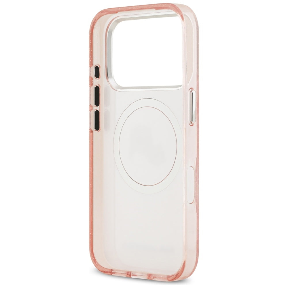 Futrola MagSafe za Apple iPhone 17 Pro Max, Karl Lagerfeld, Glitter Karl & Choupette Head, Roze