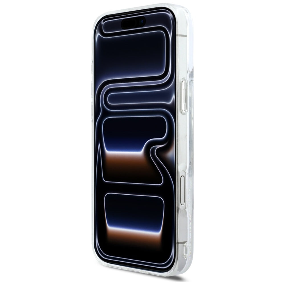 Futrola MagSafe za Apple iPhone 17 Pro Max, Karl Lagerfeld, Glitter Karl Script Logo, Transparentna