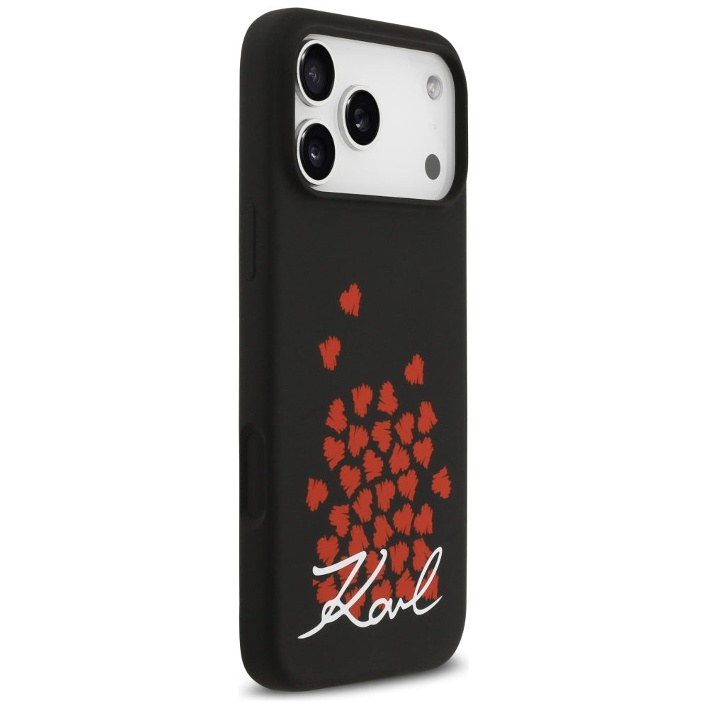 Futrola MagSafe za Apple iPhone 17 Pro Max, Karl Lagerfeld, Heart Sign Logo, Crna