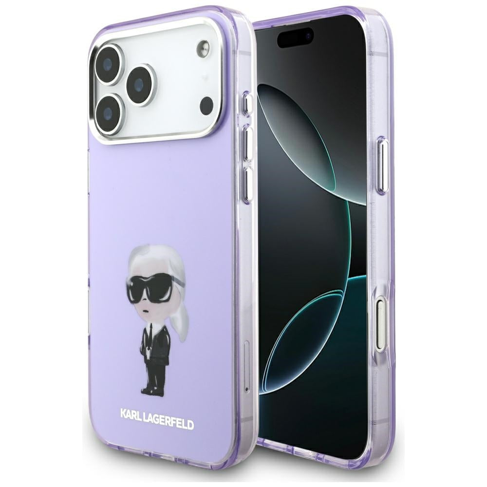Futrola MagSafe za Apple iPhone 17 Pro Max, Karl Lagerfeld, IML Aquarelle Logo Karl, Ljubičasta
