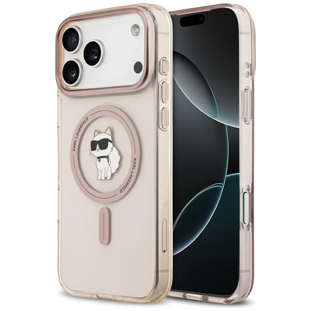 Futrola MagSafe za Apple iPhone 17 Pro Max, Karl Lagerfeld, IML Choupette, Roze