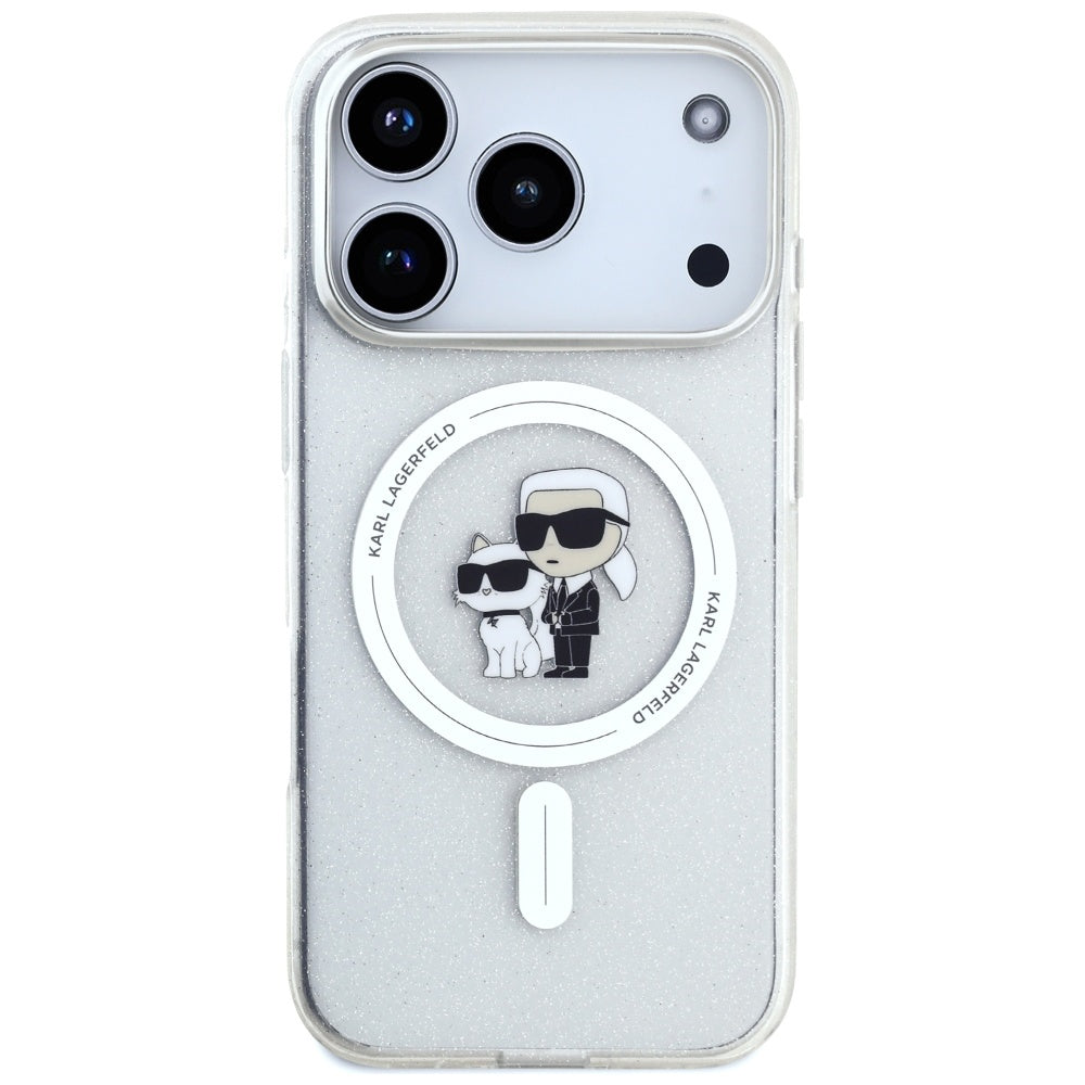 Futrola MagSafe za Apple iPhone 17 Pro Max, Karl Lagerfeld, IML Glitter Karl & Choupette, Providna