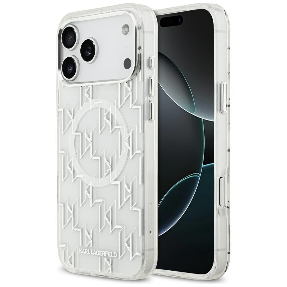 Futrola MagSafe za Apple iPhone 17 Pro Max, Karl Lagerfeld, IML KL Monogram, Bela.