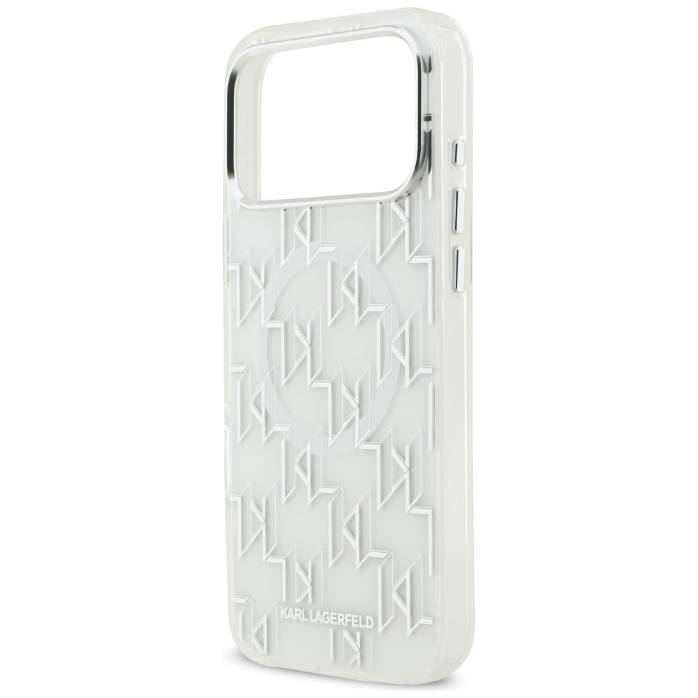 Futrola MagSafe za Apple iPhone 17 Pro Max, Karl Lagerfeld, IML KL Monogram, Bela.