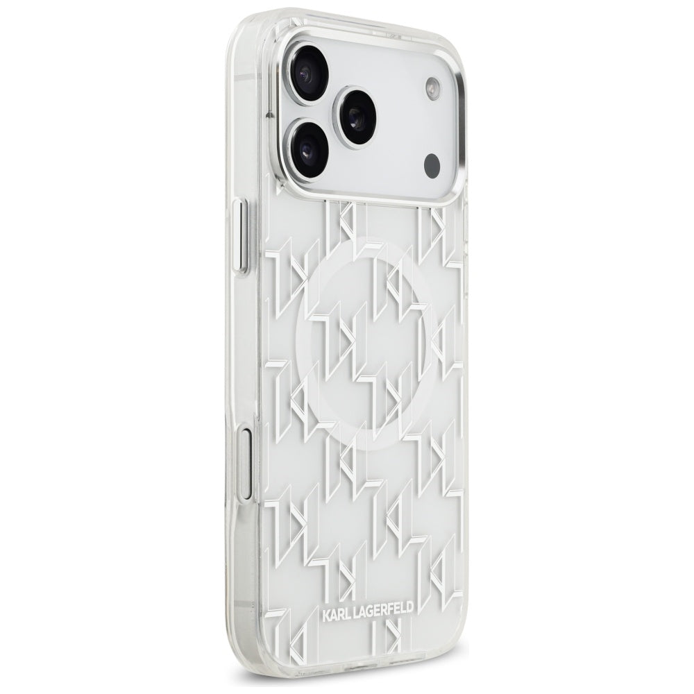 Futrola MagSafe za Apple iPhone 17 Pro Max, Karl Lagerfeld, IML KL Monogram, Bela.