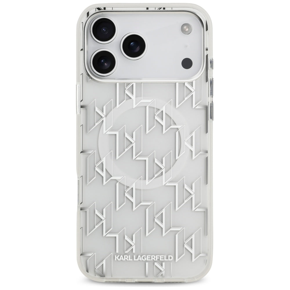 Futrola MagSafe za Apple iPhone 17 Pro Max, Karl Lagerfeld, IML KL Monogram, Bela.