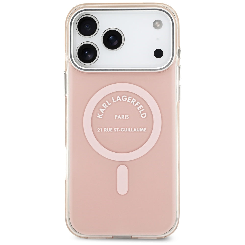 Futrola MagSafe za Apple iPhone 17 Pro Max, Karl Lagerfeld, IML Logo RSG, Roze