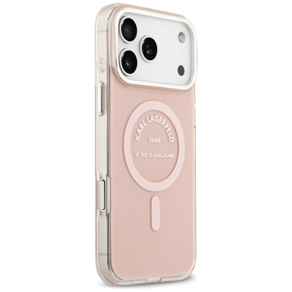 Futrola MagSafe za Apple iPhone 17 Pro Max, Karl Lagerfeld, IML Logo RSG, Roze