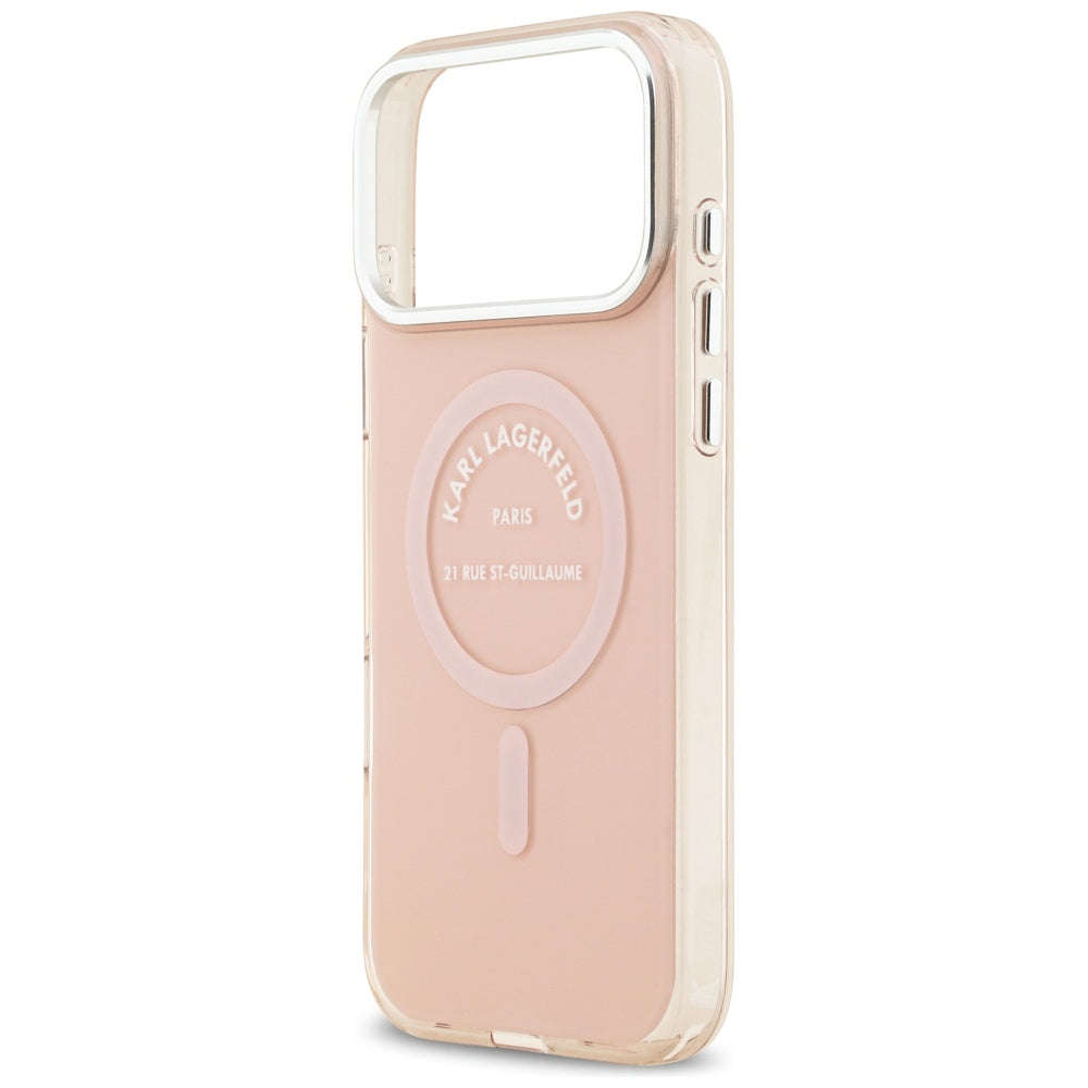 Futrola MagSafe za Apple iPhone 17 Pro Max, Karl Lagerfeld, IML Logo RSG, Roze
