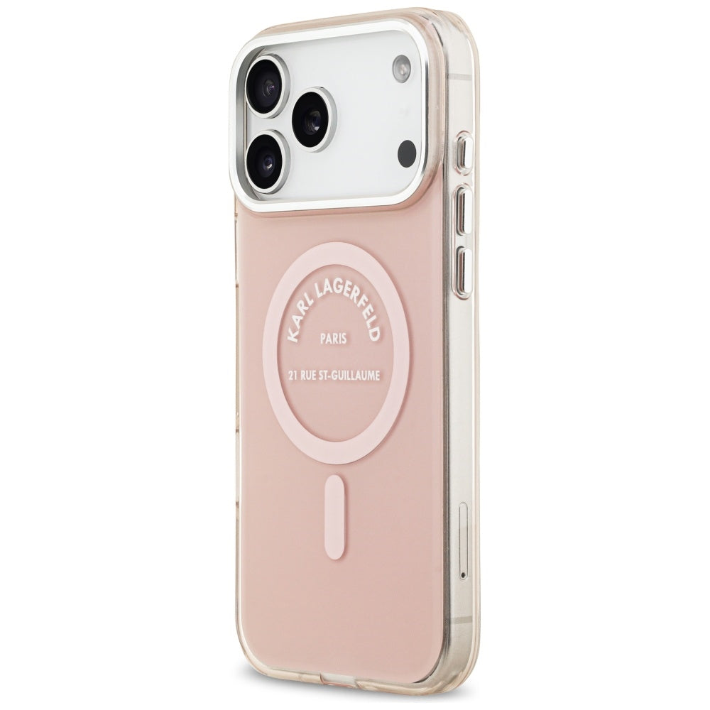 Futrola MagSafe za Apple iPhone 17 Pro Max, Karl Lagerfeld, IML Logo RSG, Roze