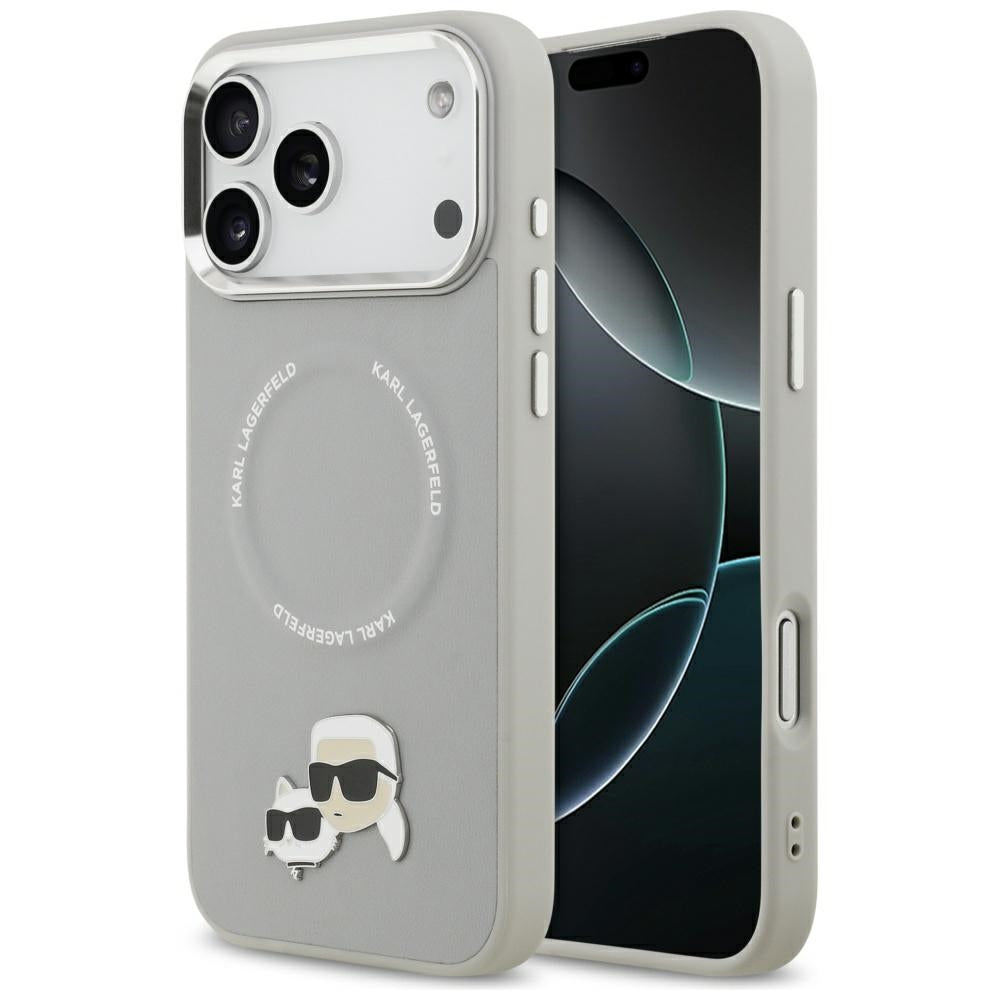 Futrola MagSafe za Apple iPhone 17 Pro Max, Karl Lagerfeld, Karl & Choupette Pins, Siva