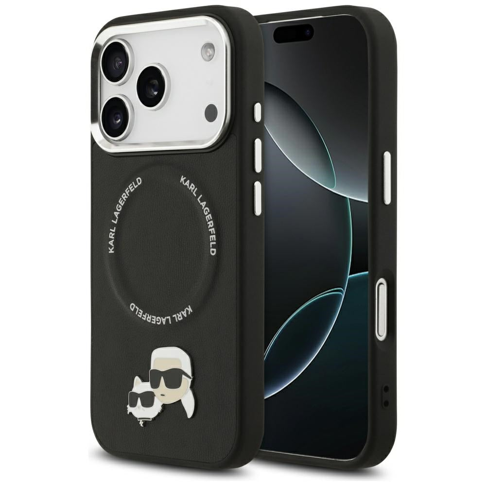Futrola MagSafe za Apple iPhone 17 Pro Max, Karl Lagerfeld, Karl & Choupette Pins, Crna