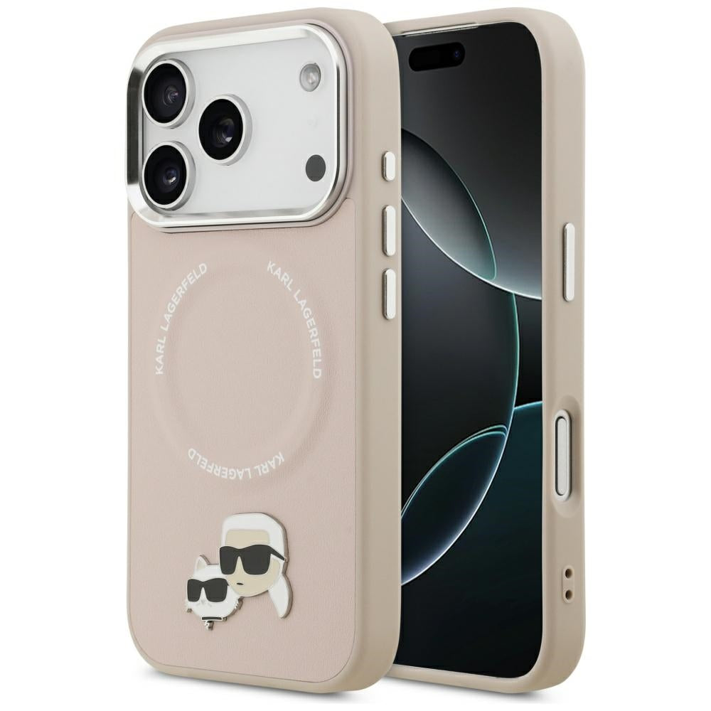 Futrola MagSafe za Apple iPhone 17 Pro Max, Karl Lagerfeld, Karl & Choupette Pins, Roze