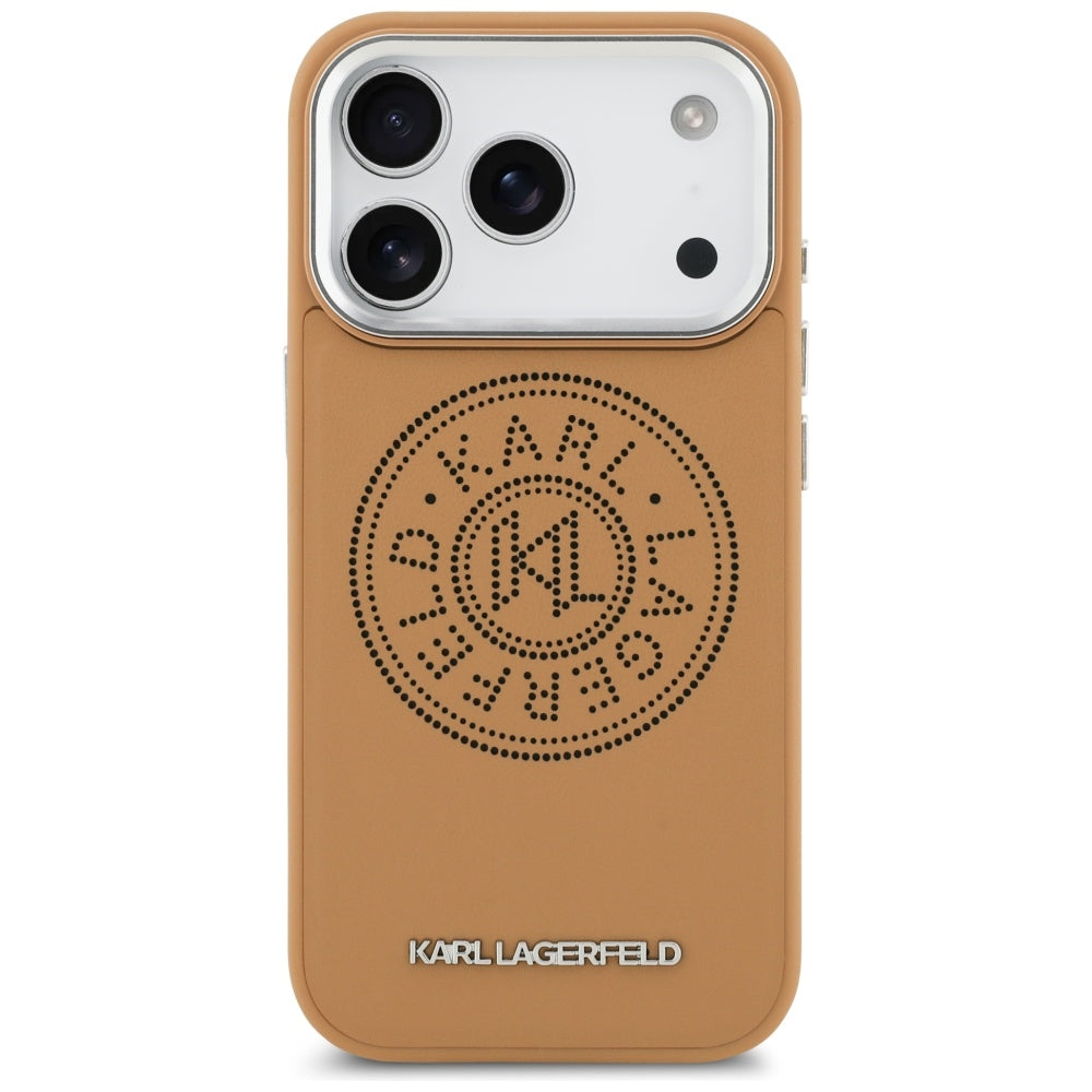 Futrola MagSafe za Apple iPhone 17 Pro Max, Karl Lagerfeld, Point & Metal Logo, Braon