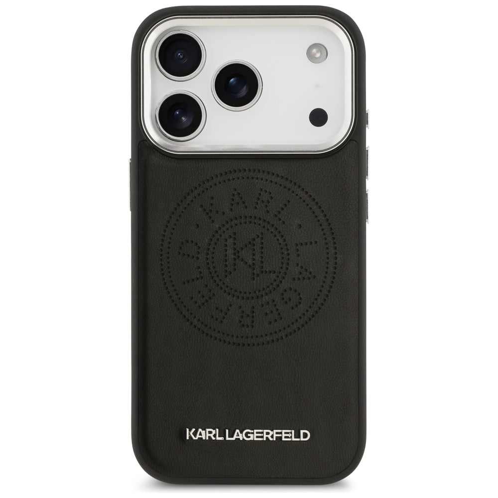 Futrola MagSafe za Apple iPhone 17 Pro Max, Karl Lagerfeld, Point & Metal Logo, Crna
