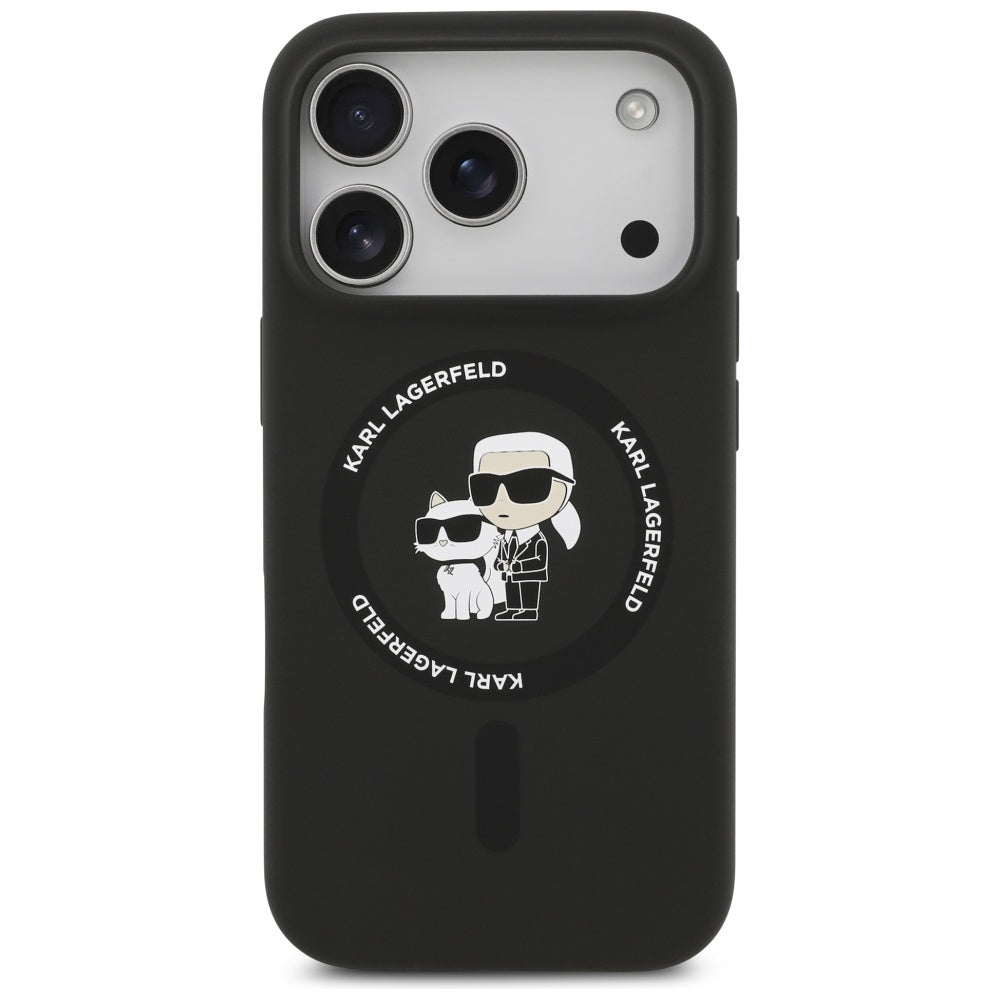 Futrola MagSafe za Apple iPhone 17 Pro Max, Karl Lagerfeld, Ring Karl & Choupette, Crna