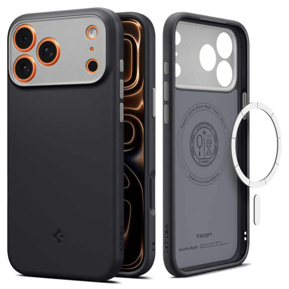 Futrola MagSafe za Apple iPhone 17 Pro Max, Spigen, Caseology Nano Pop, Crna