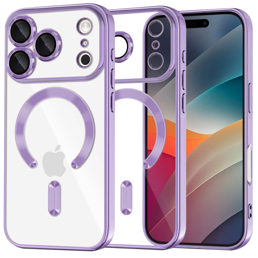 Husa MagSafe za Apple iPhone 17 Pro Max, Techsuit, Luxury Crystal, Svetlo Ljubičasta