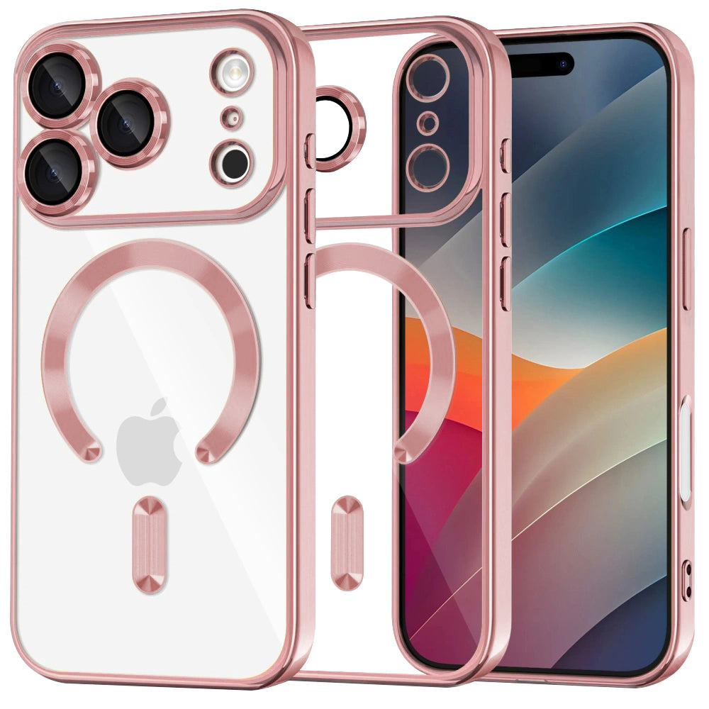Husa MagSafe za Apple iPhone 17 Pro Max, Techsuit, Luxury Crystal, Roze