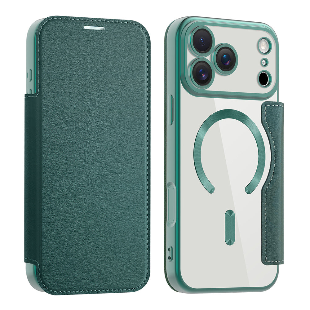 Futrola MagSafe za Apple iPhone 17 Pro Max, Techsuit, SmartMag Book, Zelena