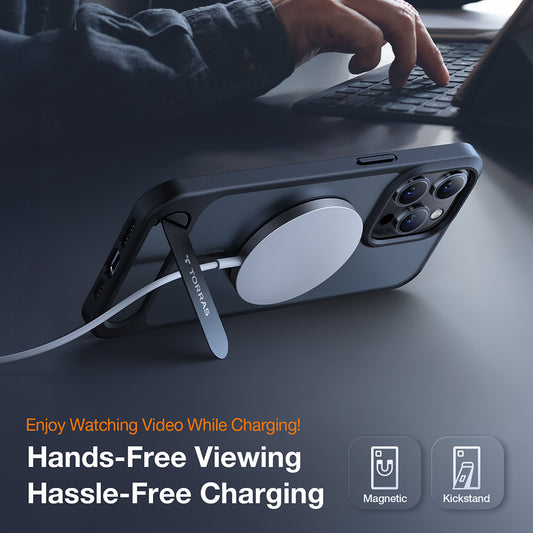 Futrola MagSafe za Apple iPhone 17 Pro Max, Torras, Pstand, Crna