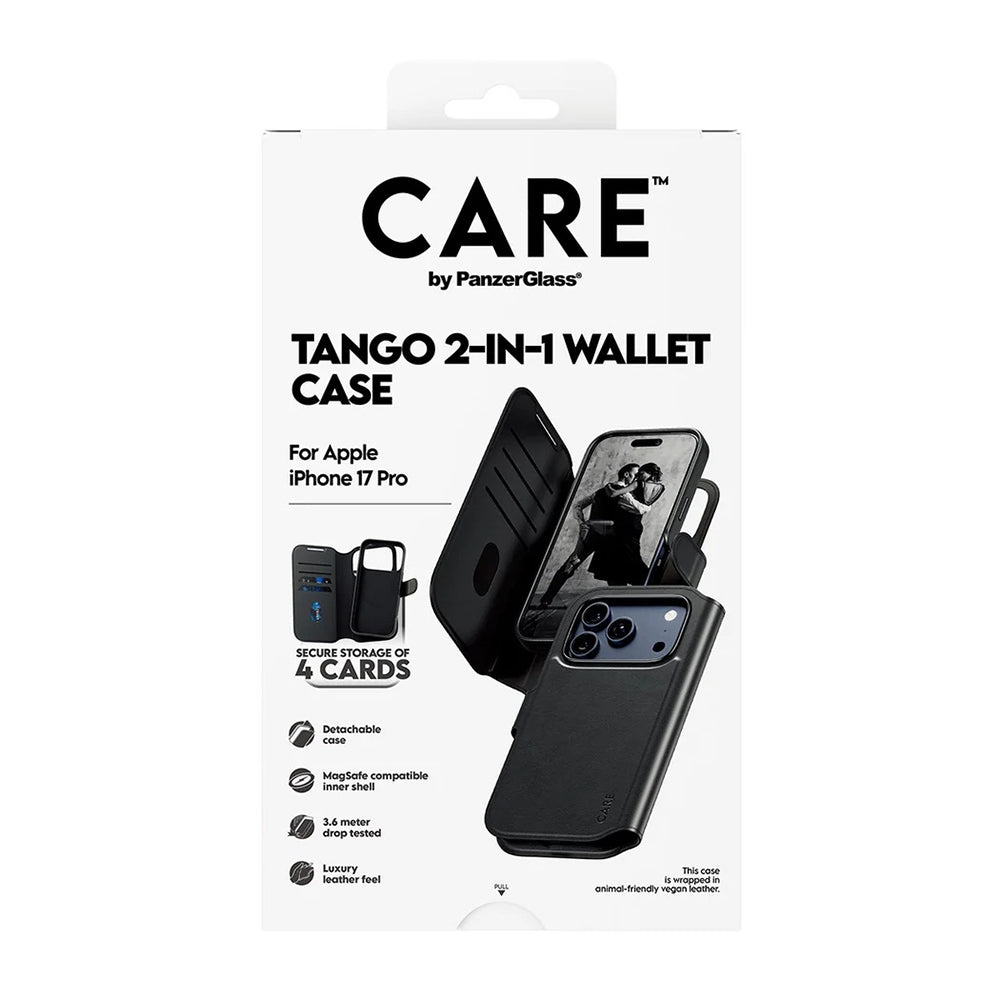 Futrola MagSafe za Apple iPhone 17 Pro, PanzerGlass, Care Feature Tango Two-in-One, Crna