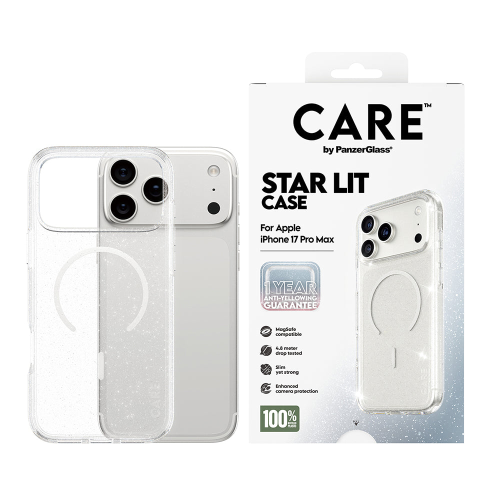 Futrola MagSafe za Apple iPhone 17 Pro, PanzerGlass, Care Urban Explorer Star Lit, Transparentna Bela