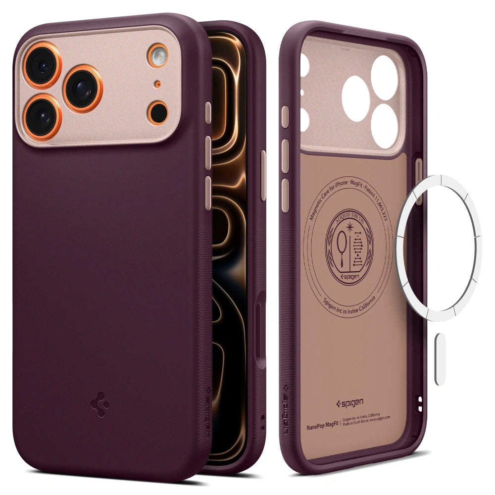 Husa MagSafe za Apple iPhone 17 Pro, Spigen, Caseology Nano Pop, Višnja ACS10327