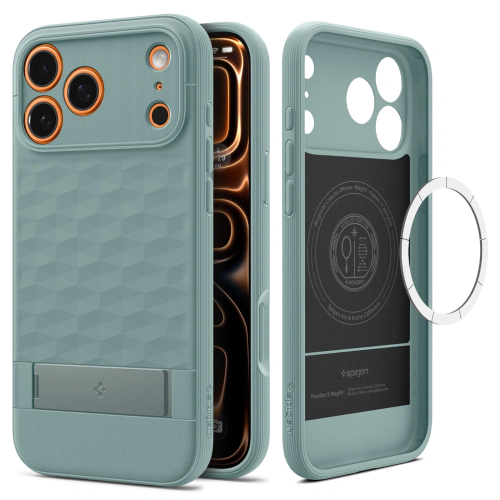 Futrola MagSafe za Apple iPhone 17 Pro, Spigen, Caseology Parallax S, Zelena