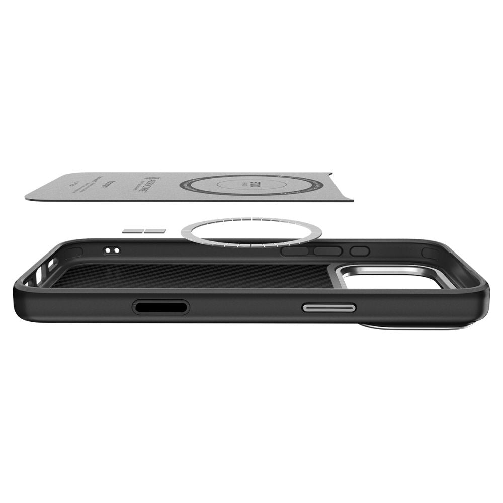 Husa MagSafe za Apple iPhone 17 Pro, Spigen, Enzo Aramid T, Crno Srebrna ACS09958