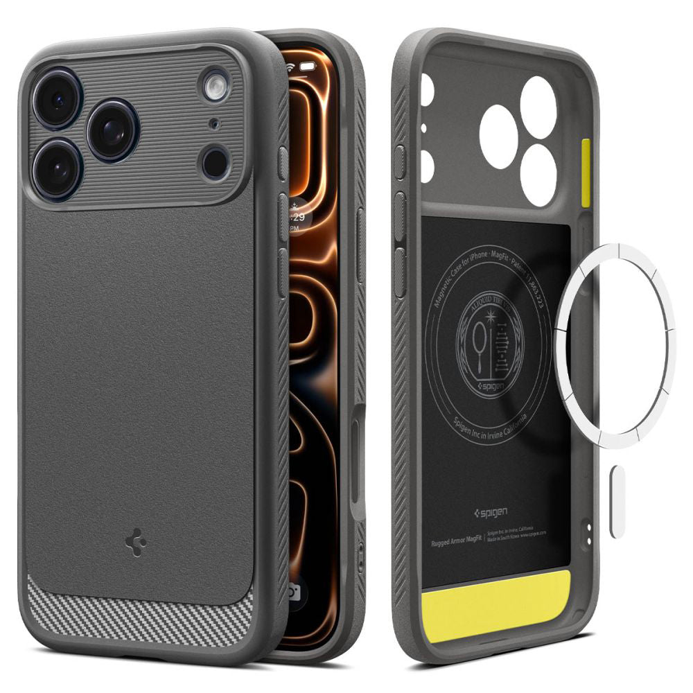 Futrola MagSafe za Apple iPhone 17 Pro, Spigen, Rugged Armor, Siva ACS10330