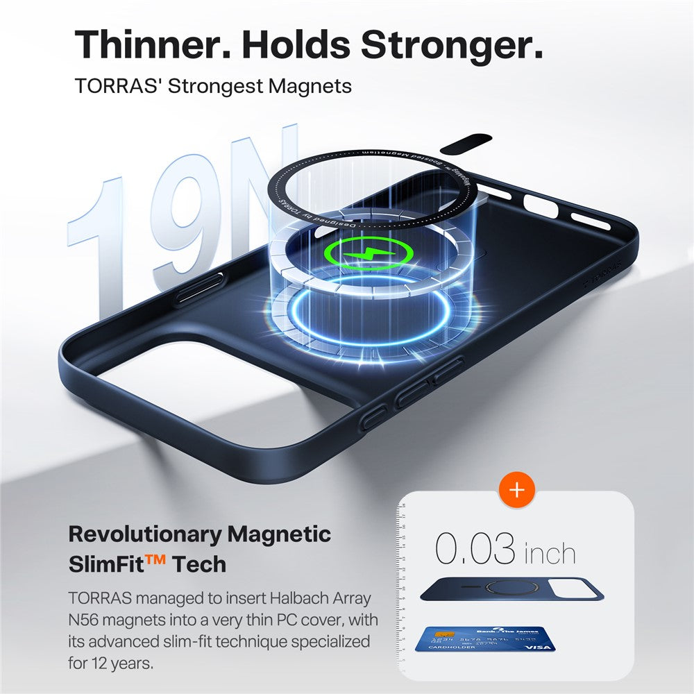 Futrola MagSafe za Apple iPhone 17 Pro, Torras, SlimFit, Tamnoplava