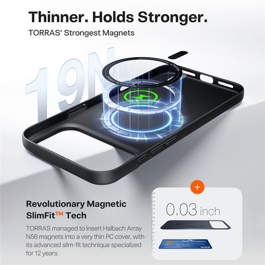 Futrola MagSafe za Apple iPhone 17 Pro, Torras, SlimFit, Crna