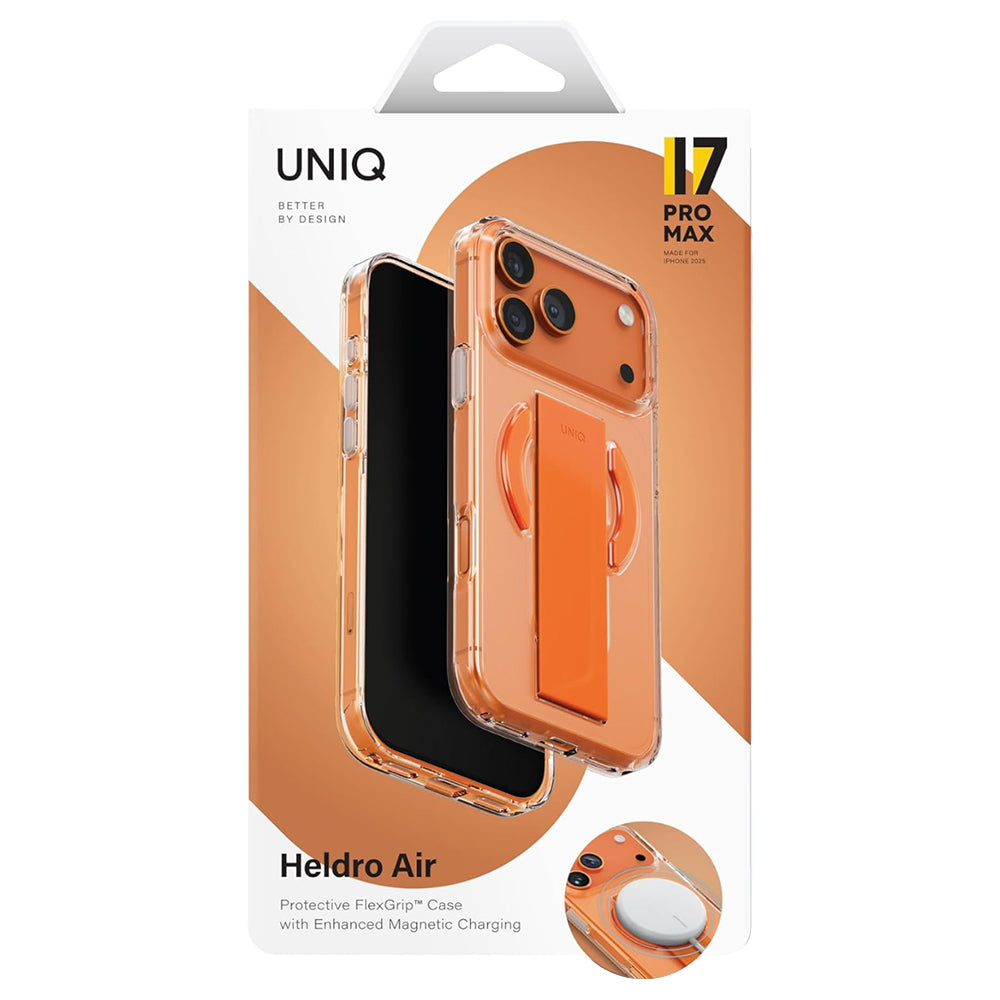 Futrola MagSafe za Apple iPhone 17 Pro, UNIQ, Heldro Air MagClick, Transparentna Narandžasta