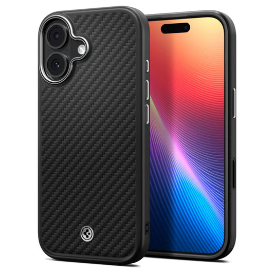 Husa MagSafe za Apple iPhone 17, Spigen, Enzo Aramid T, Crno Srebrna