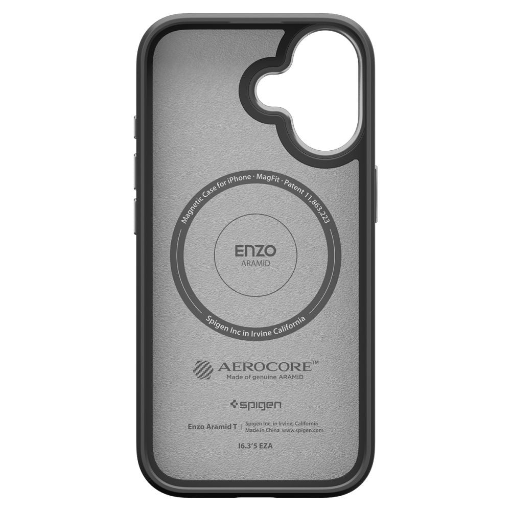 Husa MagSafe za Apple iPhone 17, Spigen, Enzo Aramid T, Crno Srebrna ACS09989