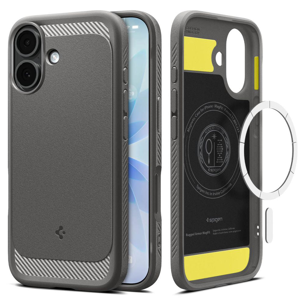 MagSafe futrola za Apple iPhone 17, Spigen, Rugged Armor, Siva ACS10368