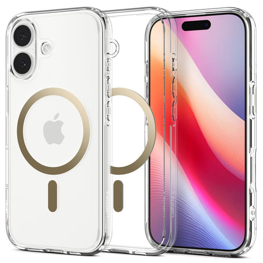 Futrola MagSafe za Apple iPhone 17, Spigen, Ultra Hybrid, Zlatno Transparentna