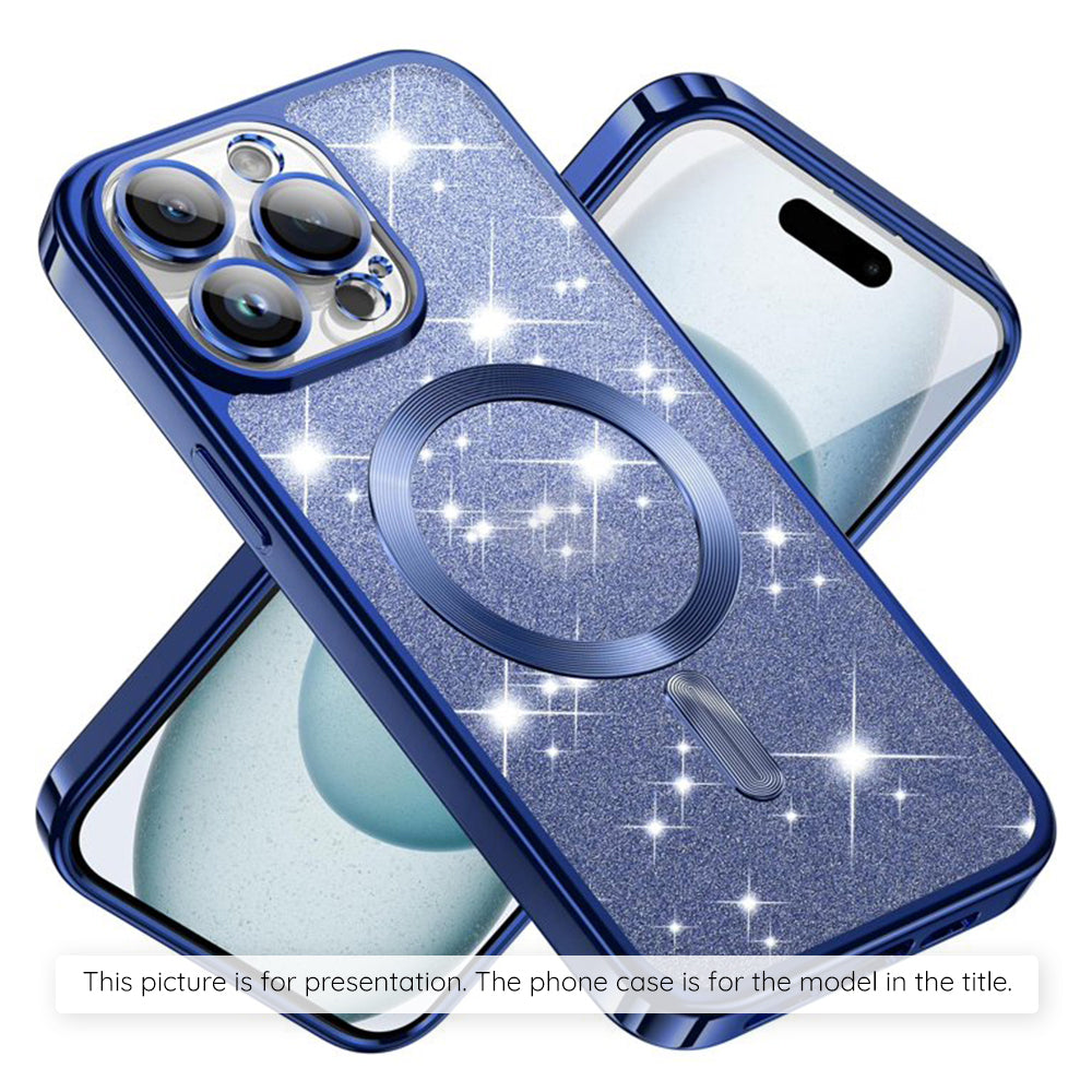 MagSafe futrola za Apple iPhone 17, Techsuit, Luxury Glitter, Tamno Plava