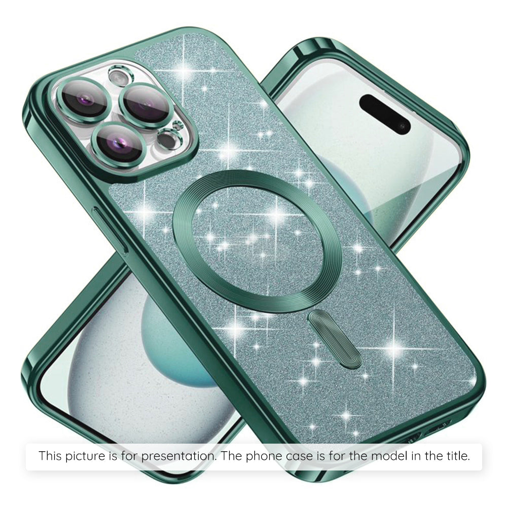 Futrola MagSafe za Apple iPhone 17, Techsuit, Luxury Glitter, Svijetlo Zelena