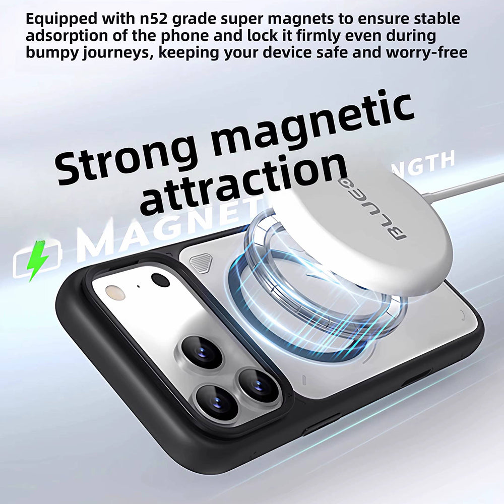 MagSafe maska za Apple iPhone 18 Pro / 17 Pro, Blueo, postolje za odvođenje toplote, satenski providna narandžasta